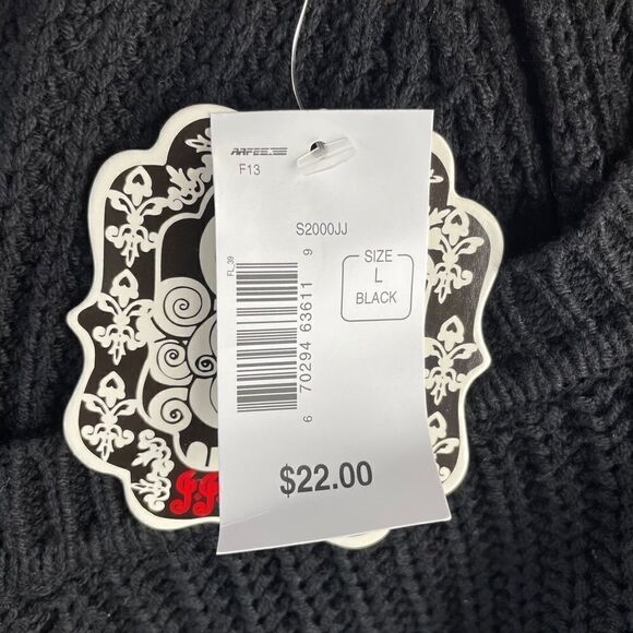 NWT J.J. Basics Black Long Sleeve Sweater Size L - Picture 9 of 9
